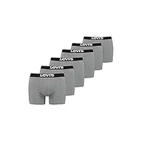 levi's lot de 6 boxers solid basic pour homme - gris - l