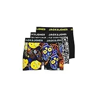 jack & jones jacjames trunks 3 pack noos caleçon boxeur, noir/détails : noir – jaune vif, l homme