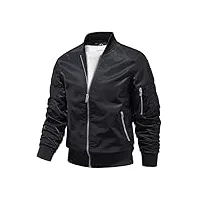 magcomsen veste fine pour homme - veste d'été légère - veste mi-saison sportive - blouson d'affaires - automne, noir , xl