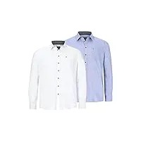charles colby homme lot de 2 chemises duke lester blanc 4xl (xxxxl) - 49/50