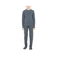 menique ensemble de sous-vêtements thermiques en mérinos unisexe à manches longues et leggings (1-2 ans, gris parfait)