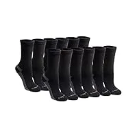 dickies dritech lot de 6/12 chaussettes anti-humidité, noir uni (12 paires), 24 femme