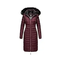 navahoo b670 manteau d'hiver matelassé pour femme, rouge bordeaux, s