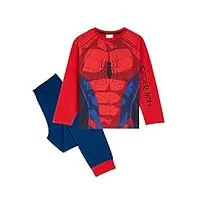 marvel ensembles de pyjama garçon, pyjama spiderman, pyjama enfant garcon spidey et ses amis 2-14 ans (rouge spiderman, 5-6 ans)