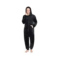 citycomfort combinaison pyjama homme grenouillere homme combi pyjama onesie tout en un chaud en polaire m-3xl (noir, m)