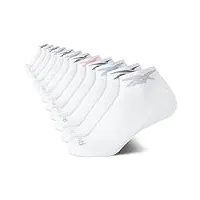 reebok chaussettes de sport pour femme – chaussettes basses performantes (lot de 12), blanc pur, 4-10