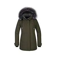 chin·moon femme hiver vestes en coton classique coupe mince manteau à capuche doublure sherpa veste de style militaire veste décontractée vert l