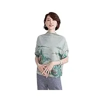 hangerfeng femme’s wool imprimé loose tricoté batwing sleeve mock neck warm pullover sweater robes tops 004 green l