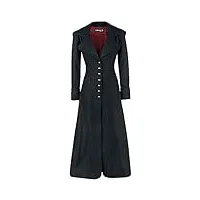 gothicana by emp femme manteau long en laine noire avec un large col xl