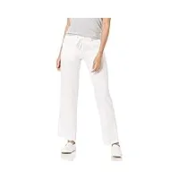 amazon essentials pantalon large en mélange de lin avec cordon de serrage (grandes tailles disponibles) femme, blanc vif, m
