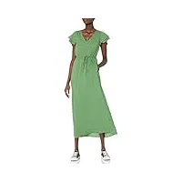 goodthreads robe longue avec manches à volants, en crêpe georgette femme, vert artichaut, m
