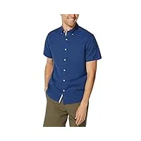nautica chemise oxford unie à manches courtes pour homme, bleu marine j, xl