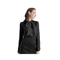lilysilk chemise femme en soie avec nœud papillon elégant 22mm (noir, xl)