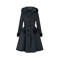hell bunny manteau scarlett femme manteaux noir xs 90% polyester, 8% viscose, 2% elasthanne