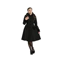 hell bunny manteau scarlett femme manteaux noir 4xl 90% polyester, 8% viscose, 2% elasthanne