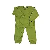 cosilana pyjama 2 pièces pour enfant en laine éponge 100 % laine (issue de l'agriculture biologique) - vert - 128 cm