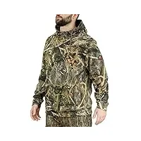mossy oak sweat à capuche de chasse camouflage pour homme sweatshirt, habitat de l'herbe ombragée