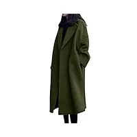 minetom manteaux femme automne oversize bouton blouson manches longues blazer long parka trench coat veste avec poches b armée verte 40