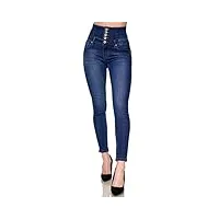 elara jeans femmes stretch taille haute skinny chunkyrayan el60d1 dunkelblau-40 (l)