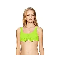 body glove kate crop bikini haut de maillot de bain avec nœud sur le devant pour femme - jaune - taille xl