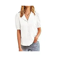 noël chemises pour dames jolies manches bouffantes tissu super confortable chemises non extensibles blanc,m,blanc-blanc