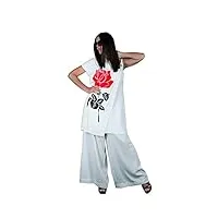 eug fashion robe tunique sans manches pour femme motif fleurs blanches - - taille 6xl