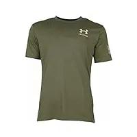under armour t- shirt drapeau de la liberté chemise, vert marin (390)/sable du désert, taille l homme