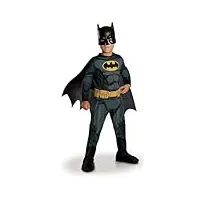 rubies - dc officiel - batman - déguisement classique pour enfant - taille 7-8 ans - costume avec combinaison imprimée,ceinture, couvre-bottes, cape détachable et masque - halloween, carnaval
