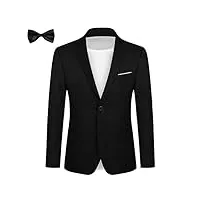 blazer homme veste de costume avec cravate slim fit un bouton d'affaire blazer veston homme elégant formel pour mariage business dîner noir m