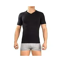 relaxsan zero 3010 (noir, m) t-shirt thermique homme manches courtes sous-vêtements respirant en fibre dryarn et laine mérinos