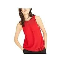 michael kors womens red solid sleeveless jewel neck tank top size ps