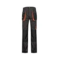 bwolf atlas pantalon de travail homme pantalon travail homme classique avec poches multifonctionnelles + renforcé de polyester 600d (gris/orange, m, m)