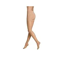 item m6 - translucent control top tights pour femme | collants couleur chair au look 25 deniers. - beige - l