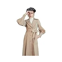 retro fashion women's wire's windbreaker, revers de manteau de manteau de manteau rétro épais épais de manteau chaud épais coupe-vent,marron,m