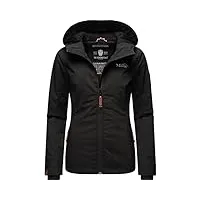 marikoo - veste de transition pour femme - légèrement doublée - avec capuche mûre - tailles xs-xxl, noir , xxl