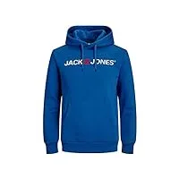 jack & jones - sweat à capuche pour homme - avec logo imprimé, bleu (classic blue/reg fit), m