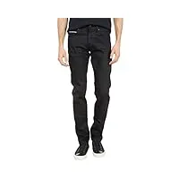 naked & famous denim super guy stretch selvedge jeans, bordure élastique cobra noire, 38 cm homme