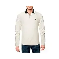 u.s. polo assn. pull 1/4 à rayures pour homme, blanc hivernal, xx-large