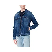 tommy jeans veste en jean homme trucker jacket stretch, bleu (wilson mid blue stretch), l