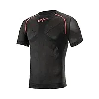 alpinestars ride tech v2 top short sleeve summer t-shirt, noir/rouge, xs/xl homme