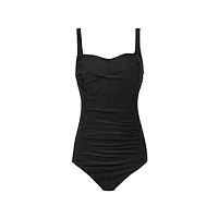 aidotop femme maillot de bain 1 pièce ruché effet ventre plat halter réglable Élégant monokini de sport(xl, black)