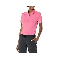 callaway polo de golf à manches courtes et fermeture éclair pour femme, femme, chemise de golf, cgksb065, rose lilas, l