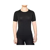 relaxsan zero 3210 (noir, xl) t-shirt thermique femme manches courtes sous-vêtements respirant en fibre dryarn et laine mérinos