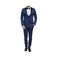 leader mode - costume 1036 smoke 3p blue - taille 52 - couleur bleu