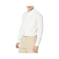 brooks brothers camicia button down regent fit, tessuto pinpoint boutonnée, chemise élégante, bianco, 16h 34 homme