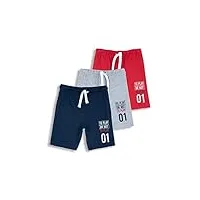 chicco ensemble de shorts courts en coton, pantalons garçon, rouge, 4 ans (pack of 3)