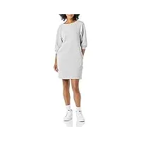 amazon essentials robe sweatshirt coupe décontractée, col rond, en tissu polaire (grandes tailles disponibles) femme, gris chiné, l