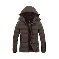 wantdo veste d'hiver pour femme manteau court chaud épais veste matelassée coupe-vent hiver doudoune avec capuche amovible manteau rembourré