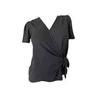 michael michael kors women's surplice side-tie top black medium