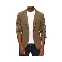 blazer décontracté en tricot à deux boutons pour homme - veste de sport légère non doublée - marron - taille l